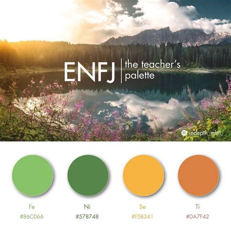 The Weird Den Mbti Color Palette Credit Enfj Personality The