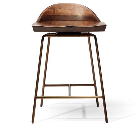 Stylewell stylewell black metal counter stool with back and. Spindle Bar Stool Low Back | BassamFellows | SUITE NY