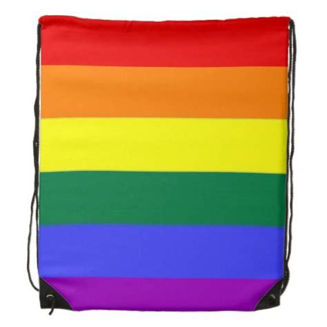 gay pride rainbow flag drawstring backpacks from ricaso black rope back to black rainbow flag