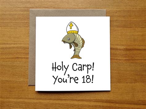 Funny Th Birthday Card Fishing Card For Eighteenth Etsy