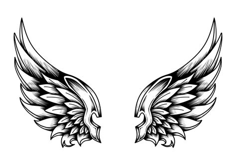 Tribal Angel Wings Tattoo Illustration 10496533 Vector Art At Vecteezy