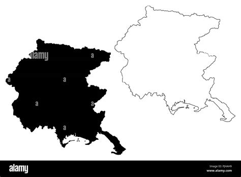 Friuli Venezia Giulia Autonomous Region Of Italy Map Vector