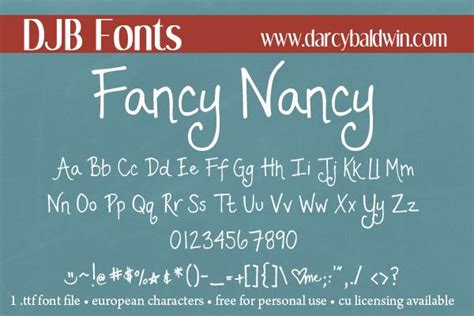 Djb Fancy Nancy Font By Darcy Baldwin Fonts Fontspace