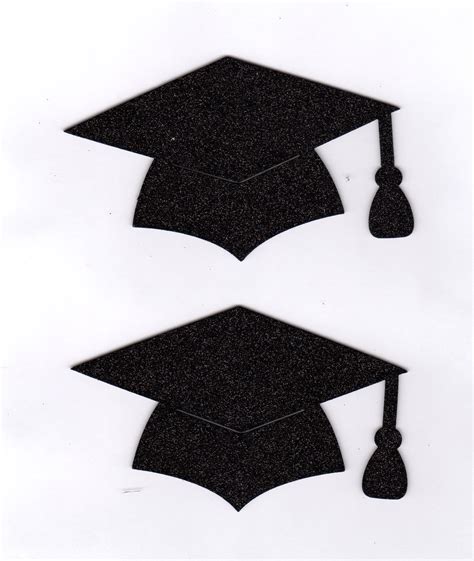 Sparkling Black Foam 8 X 5 Black Graduation Cap Cutout Embellishment 10