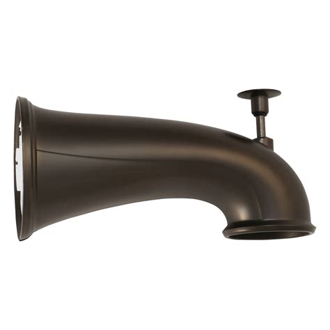 In Decorative Tub Spout With Pull Up Diverter In Oil Rubbed Bronze