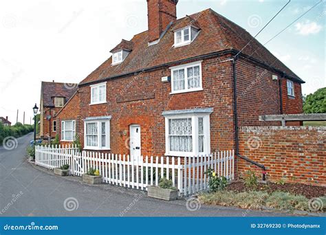 Pretty Picket Fence Country Cottage Stock Photo Image Of Town