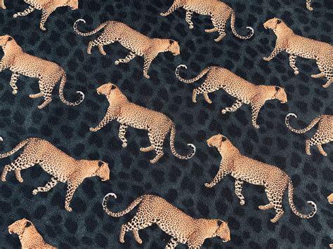 Leopard Parade Dralon Outdoor Fabric Digital Print Acrylic Etsy Uk