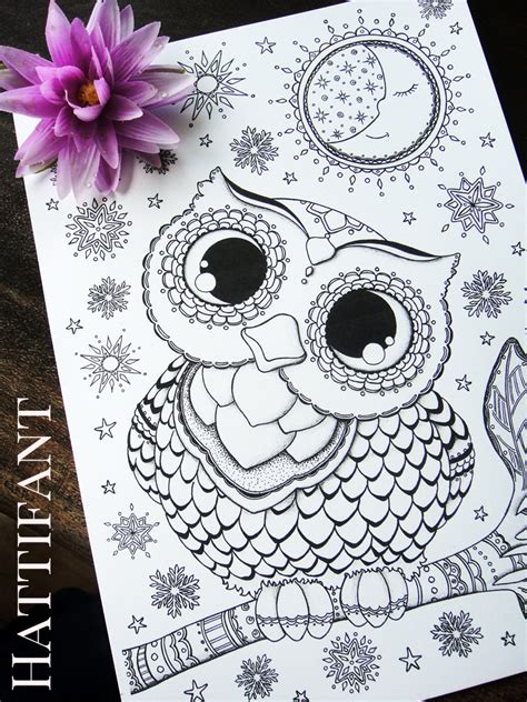 Hattifants Owl Love Coloring Pages Hattifant