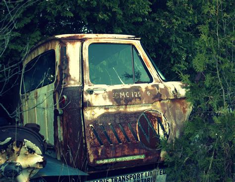 Free Images : old, jeep, overgrown, rust, truck, broken, vintage car