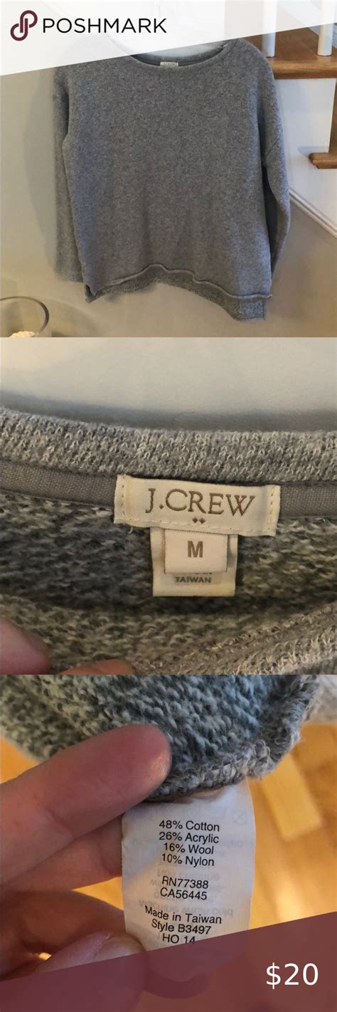 Jcrew Textured Sweatshirt Grey Oversized Sweatshirt 225 Armpit To