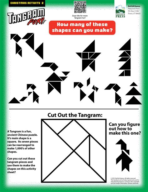 These puzzles make an awes. Free Christmas Tangram Fury Activity Sheet. Fun times ...
