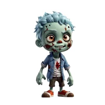 Renderização d De Um Zumbi De Desenho Animado Verde Isolado Em Fundo Branco PNG Renderização