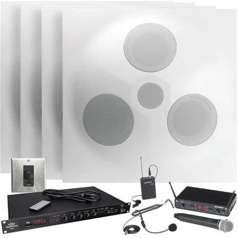 Conference Room Sound System With 4 Ceiling Speaker Arrays Rma120bt