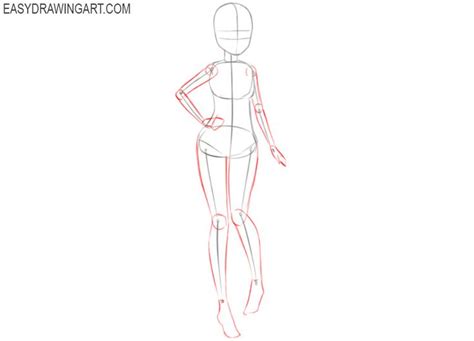 How To Draw An Anime Body Easy Drawing Art Girl Drawing Easy Easy