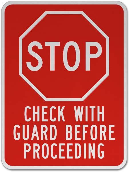 Stop Check With Guard Sign Save 10 Instantly