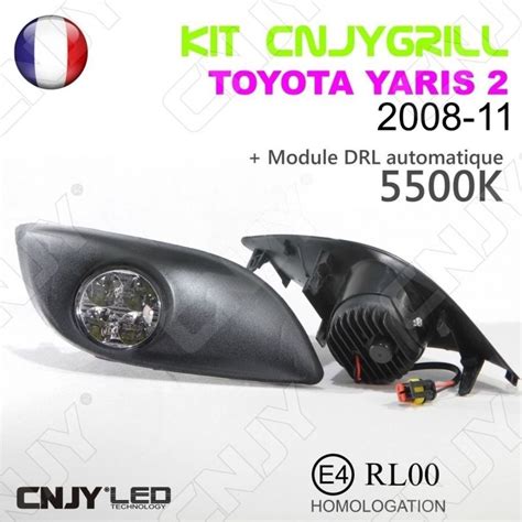 Kit Grille De Calandre Anti Brouillard Feux De Jour Led Diurne Drl