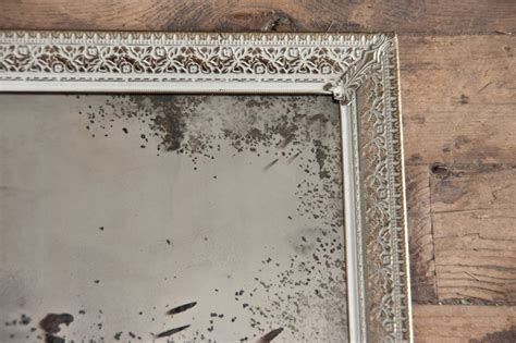 Antiqued Silver Mirror Distressed Mirror Framed Silver Glass