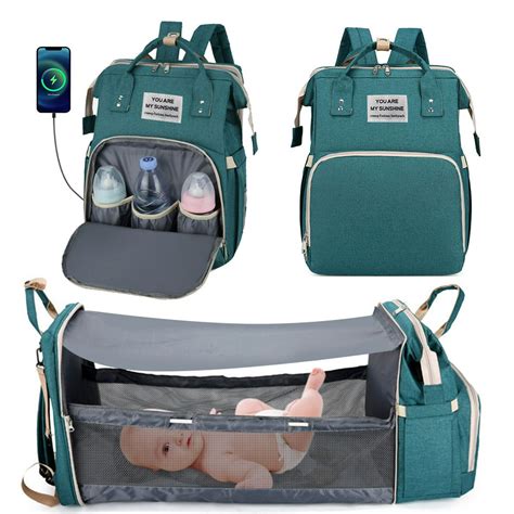 5 In 1 Diaper Bag Backpack With Changing Station And Changing Pad Travel