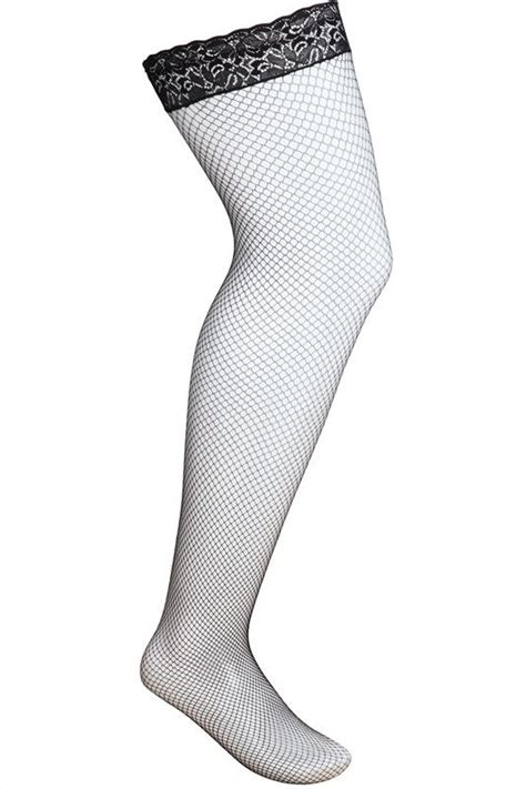Black Fish Net Lace Top Hold Ups