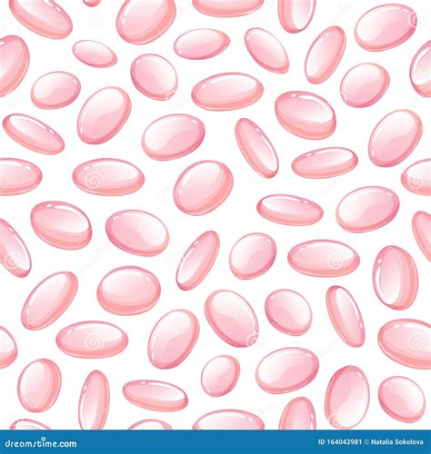 Seamless Pattern With Pink Shiny Ovals Vector Stock Vector