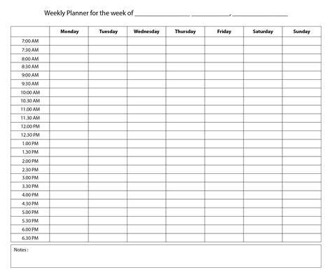Printable Hourly Weekly Planner Templates In 2021 Weekly Planner