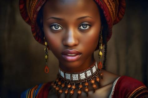 Premium Ai Image Beautiful African Woman In Ethnic Dress Neural