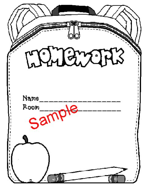 Homework Folder Cover Sheet Template Flyer Template