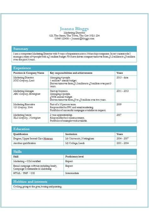 With nested tables, selecting is a little complicated because the handles may be difficult to locate. Tables CV template - free MS Word download - How to write a CV