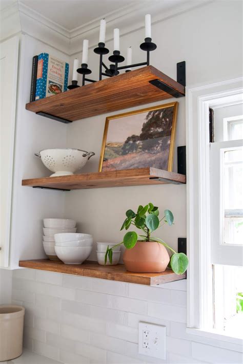 Diy Budget Friendly Floating Look Open Shelves Create Enjoy