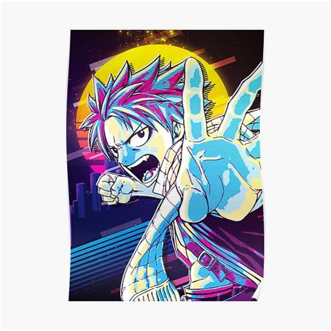 Fairy Tail Natsu Dragneel Poster For Sale By 80sretroart Redbubble