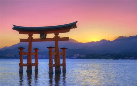 Miyajima Japan Japan Sunset Itsukushima Torii Hd Wallpaper