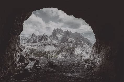 Mountains Photography Cave Desktop Backgrounds Dolomites Wallpaper