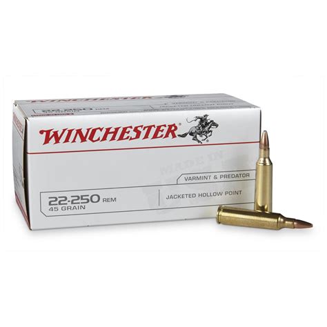 Winchester Usa 22 250 Remington Jhp 45 Grain 40 Rounds 46891