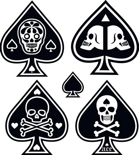 Ace Of Spades With Skull Sets 2298666 Vector Art At Vecteezy