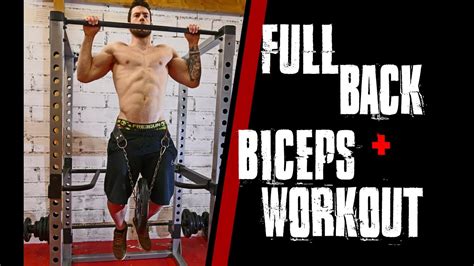 Full Back And Biceps Workout Calisthenics Weight Training Youtube