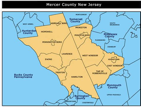 Map Of Mercer County Nj Map With Cities