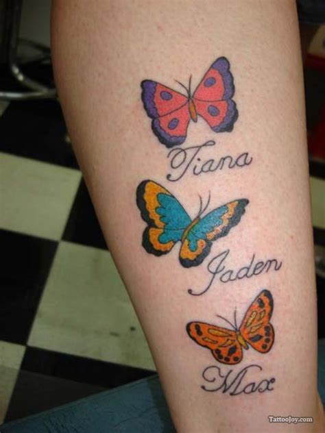 Butterflies Tattoo Design With Names
