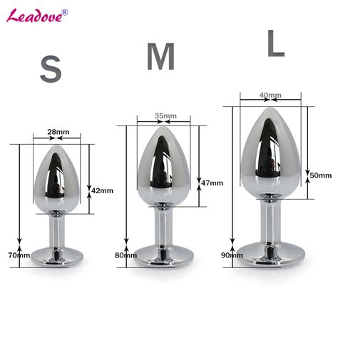 3pcs Lot Round Shaped Stainless Steel Crystal Jewelry Anal Plug With Small Medium Large Size