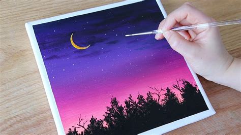 Easy Night Sky Painting Tutorial Sondra Beauregard