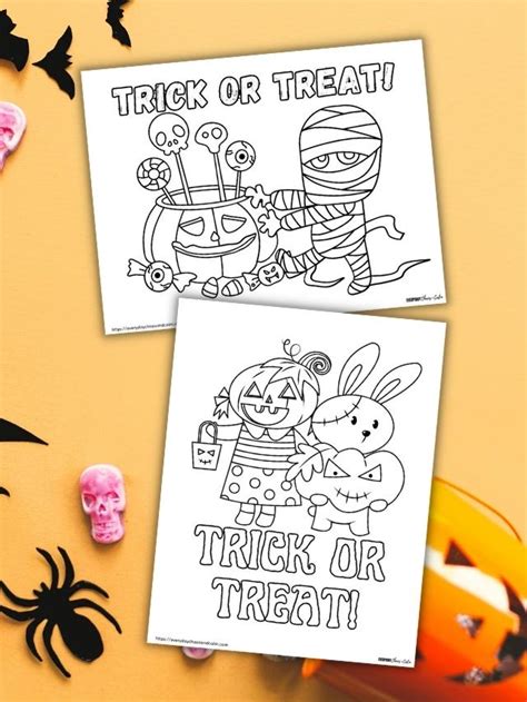 Free Trick Or Treat Coloring Pages Story Everyday Chaos And Calm