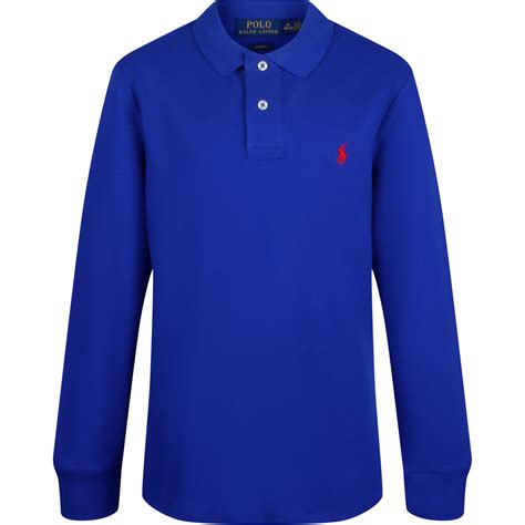 Polo Ralph Lauren Boys Long Sleeve Polo Shirt In Blue — Bambinifashioncom