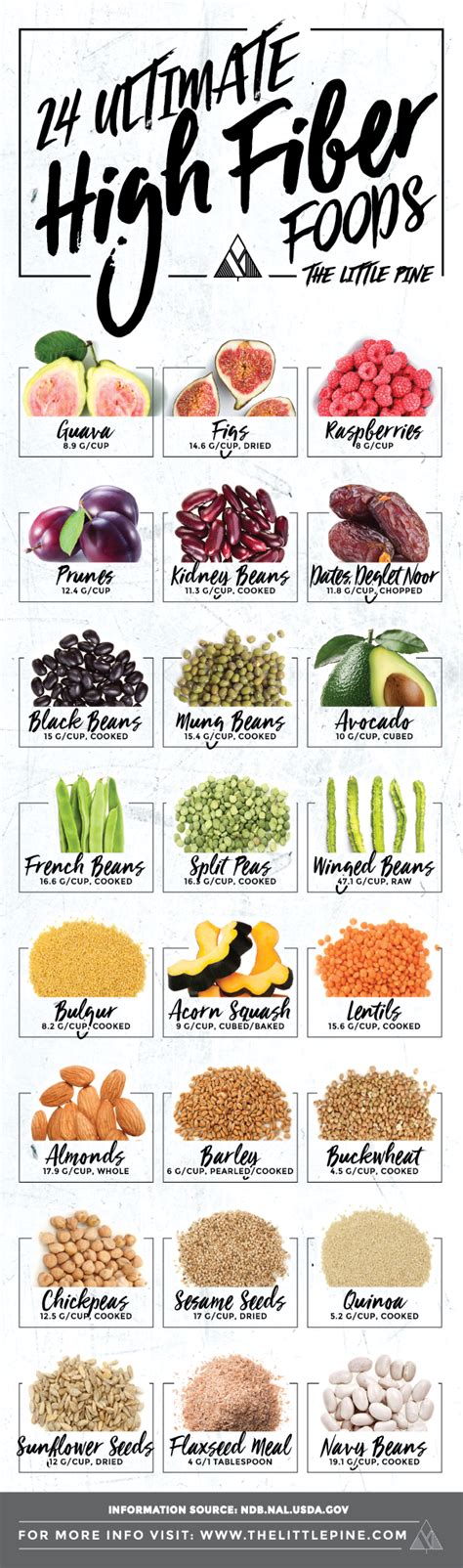 The Ultimate List Of High Fiber Foods Infographic