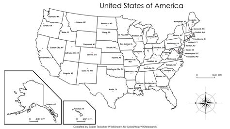 Printable Map Of Usa With Capital Cities Printable Us Maps