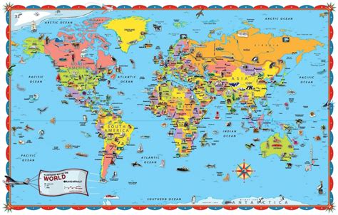 Free Printable World Map For Kids Within Roundtripticket Me Pertaining