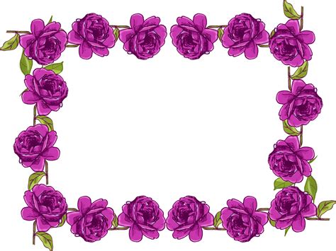 Meinlilapark Free Digital Purple Rose Frame And Border In Vintage