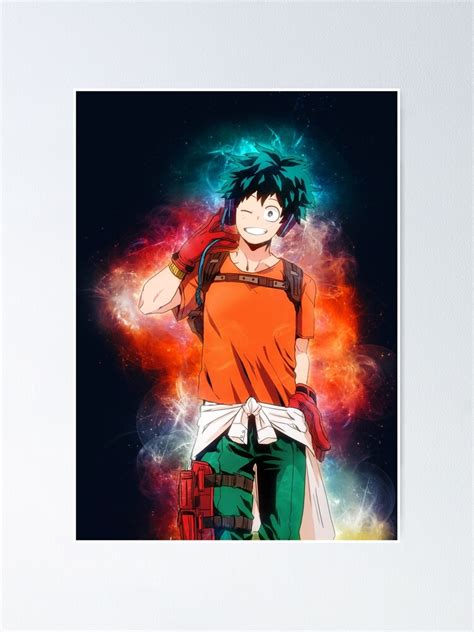 My Hero Academia Izuku Midoriya Deku Cosmic Artwork Poster By