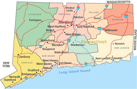 Map Of Connecticut Travel United States