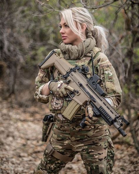 Military Girl Fighter Girl Female Soldier Military Women Cool Guns
