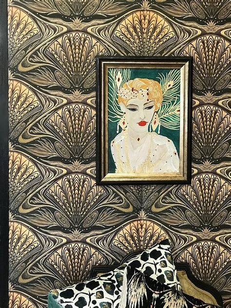Oyster Wallpaper Sample Anna Hayman Designs Art Deco Wallpaper
