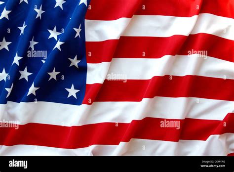 Closeup Of Ruffled American Flag Stock Photo Alamy